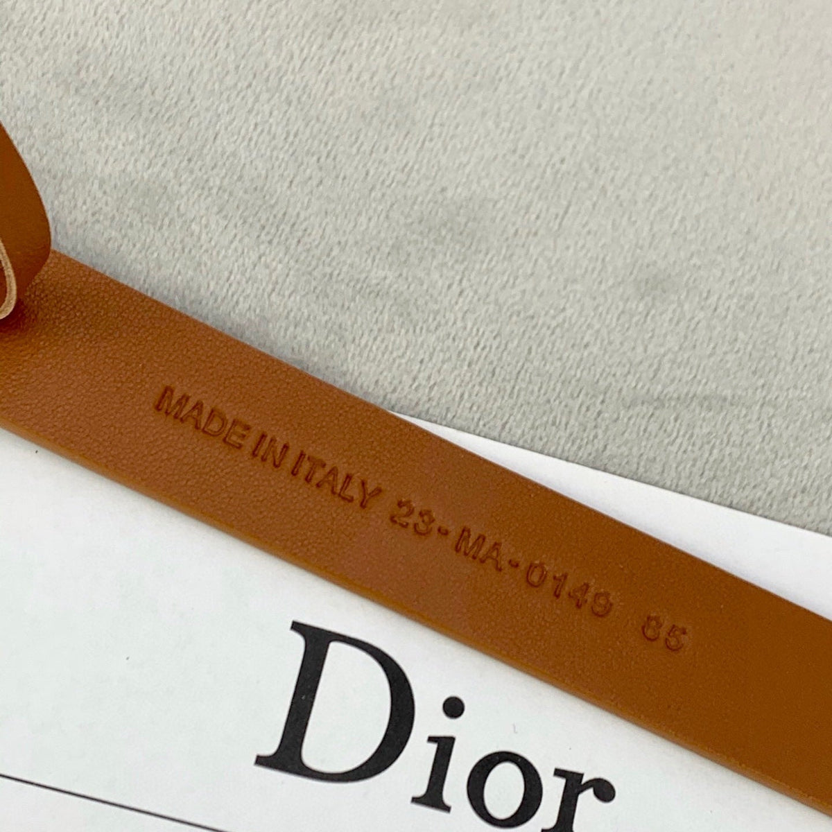 DIOR 25S BELT 20 MM IN BROWN CALFSKIN WITH GOLD HARDWARE 590779
