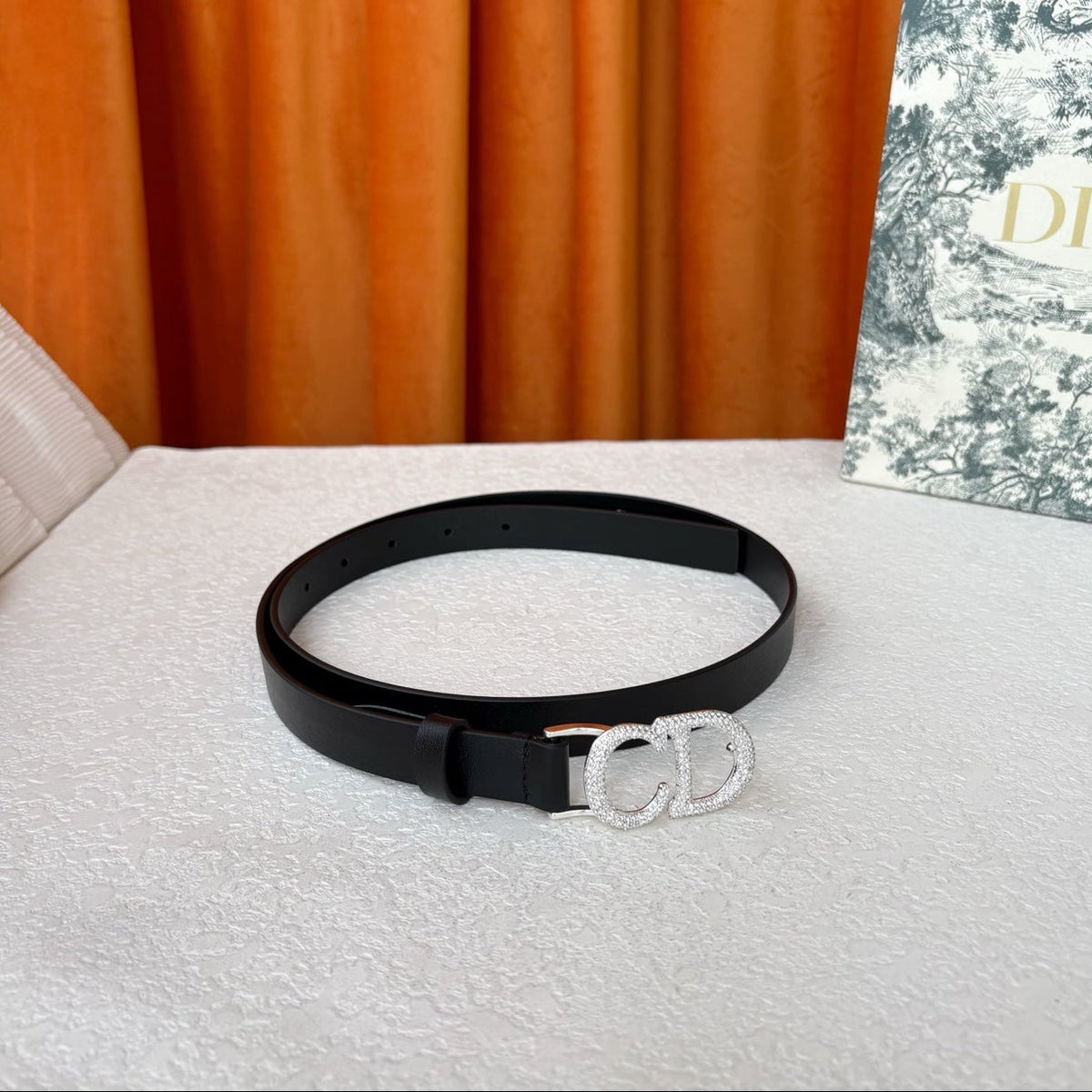 DIOR 25S BELT 20 MM IN BLACK CALFSKIN 595243