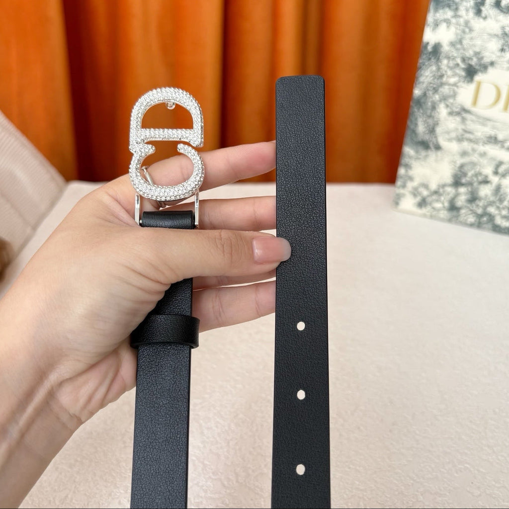 DIOR 25S BELT 20 MM IN BLACK CALFSKIN 595243